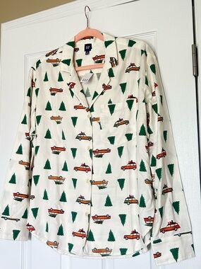 GAP Flannel Holiday Pajama Top M